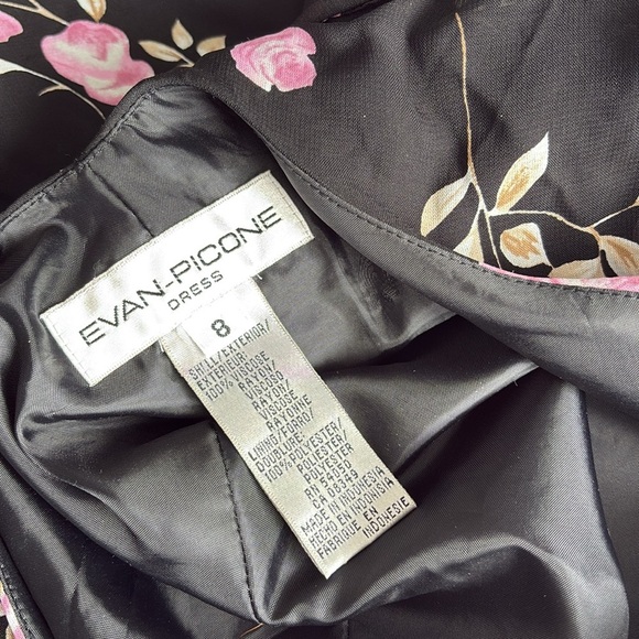 Vintage Evan Pinecone Rose Midi Dress | Floral Cottagecore Ruffle Hem| Romantic - Picture 6 of 7